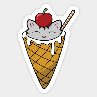 Cat Ice cream Sticker